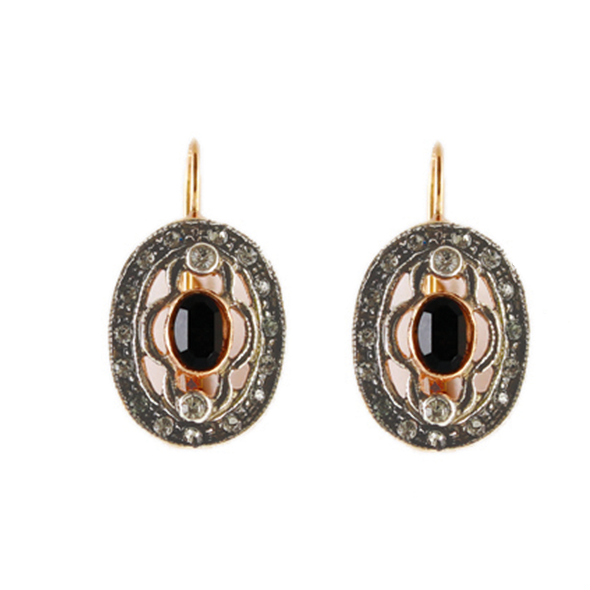 Black Oval Earrings
