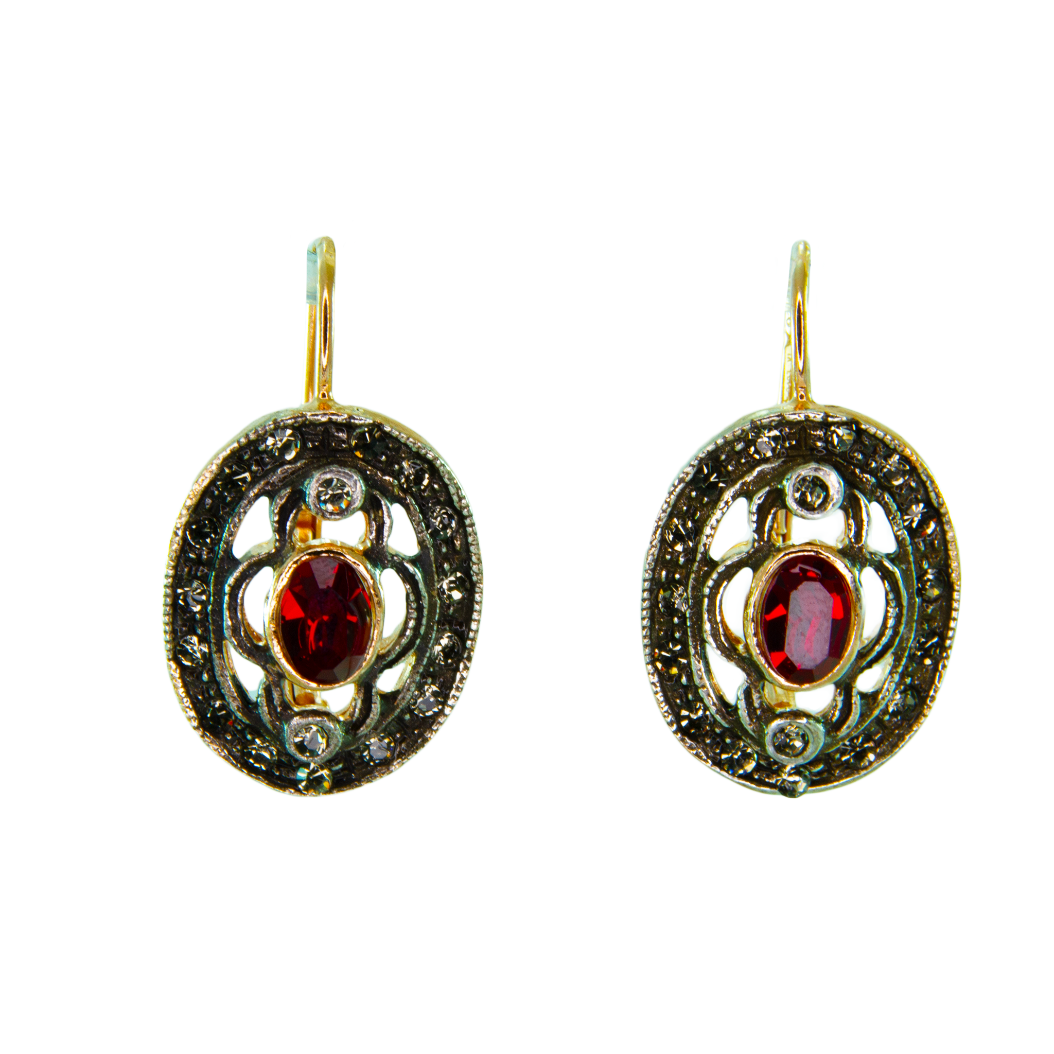 Garnet Oval Earrings