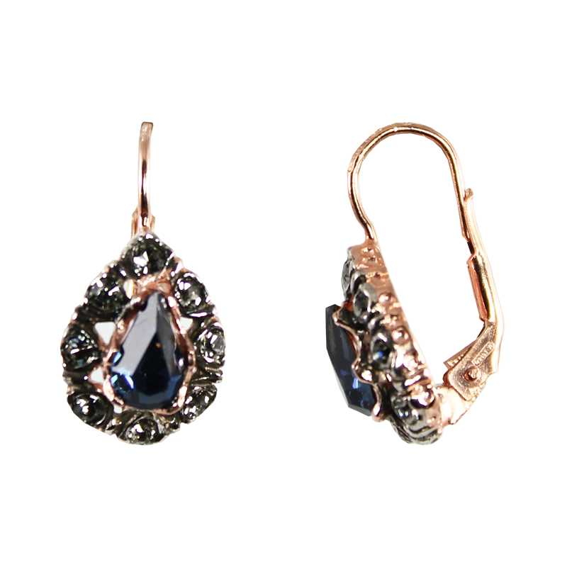 Dark Blue Teardrop Earrings