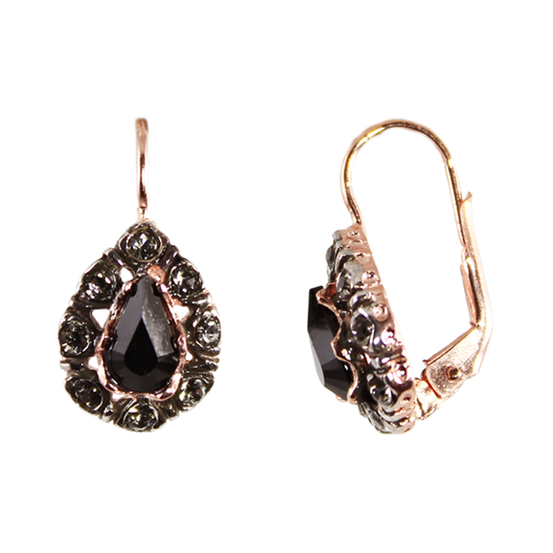 Black Teardrop Earrings