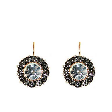 Bright Crystal Round Earrings