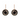 Onyx & Rose Gold Round Drop Earrings