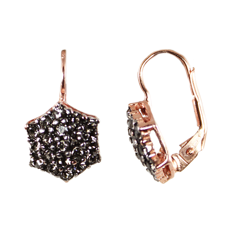 Crystal Hexagon Earrings
