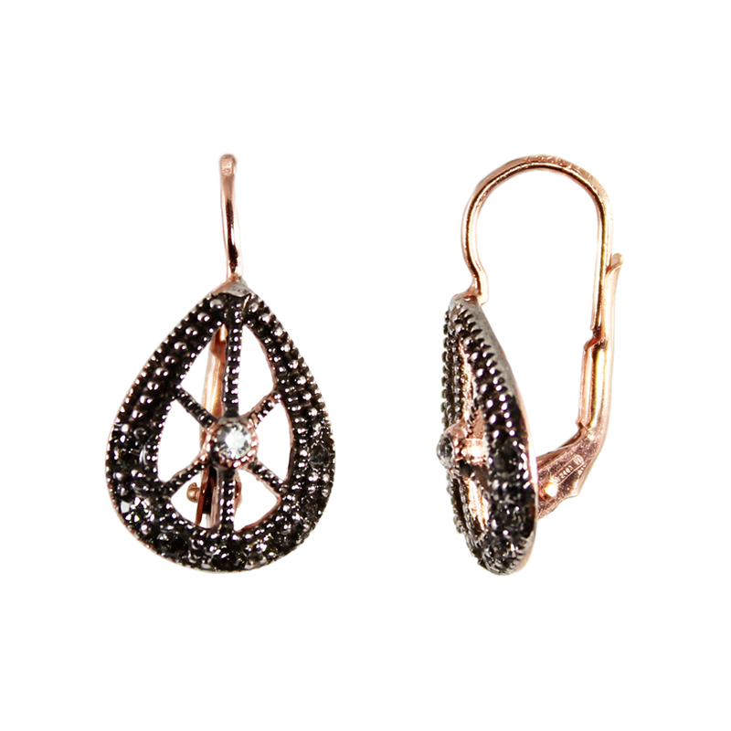 Crystal Cutout Teardrop Earrings