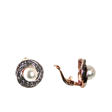 Crystal & Pearl Clip-On Earrings