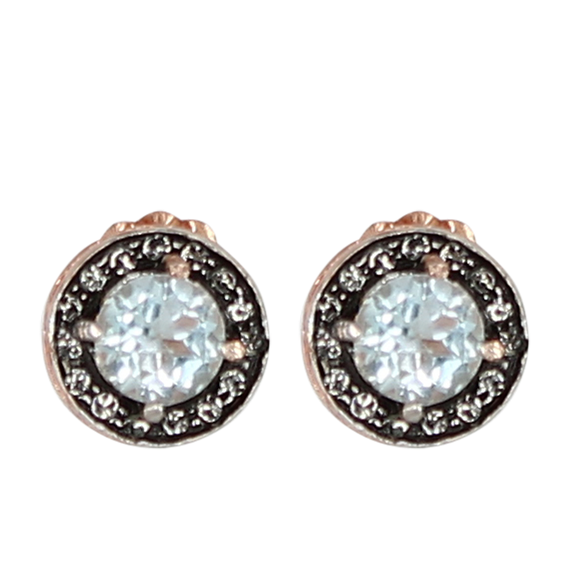 Aqua Strass Stud Earrings