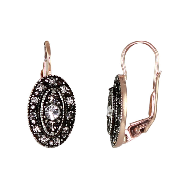 Bright Crystal Oval Earrings