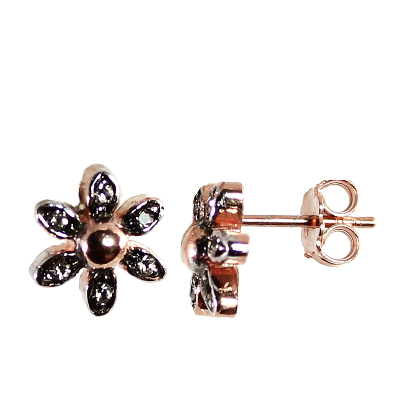 Crystal Flower Stud Earrings