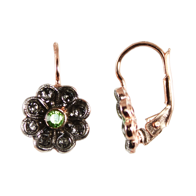 Peridot Flower Earrings