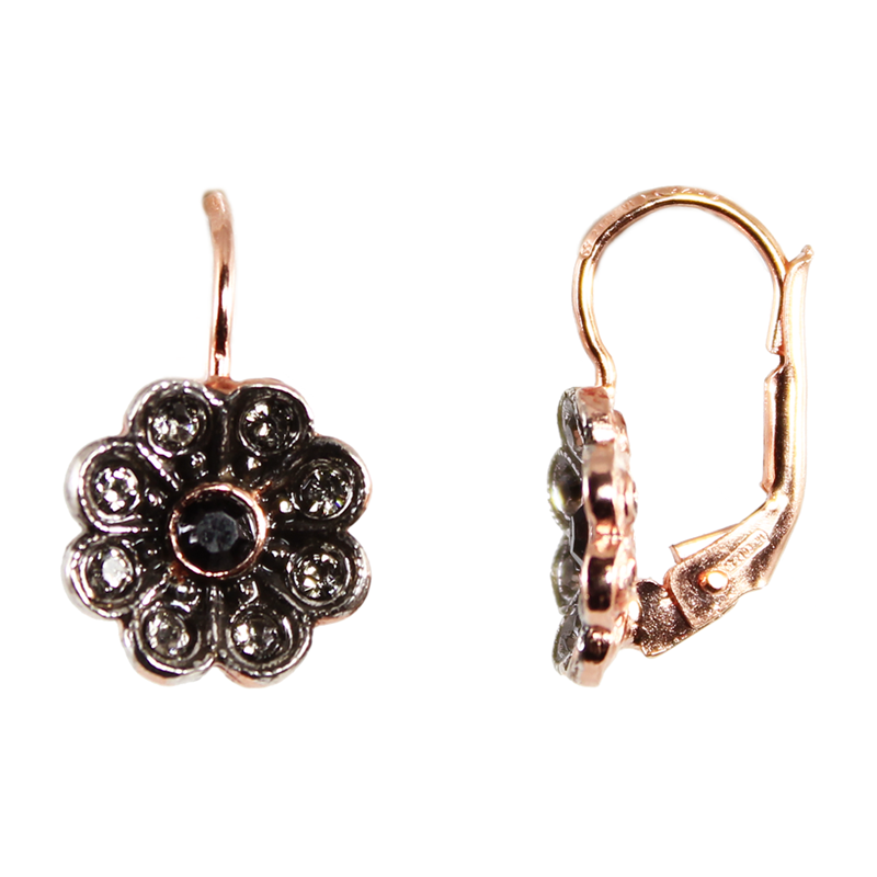 Black Flower Earrings