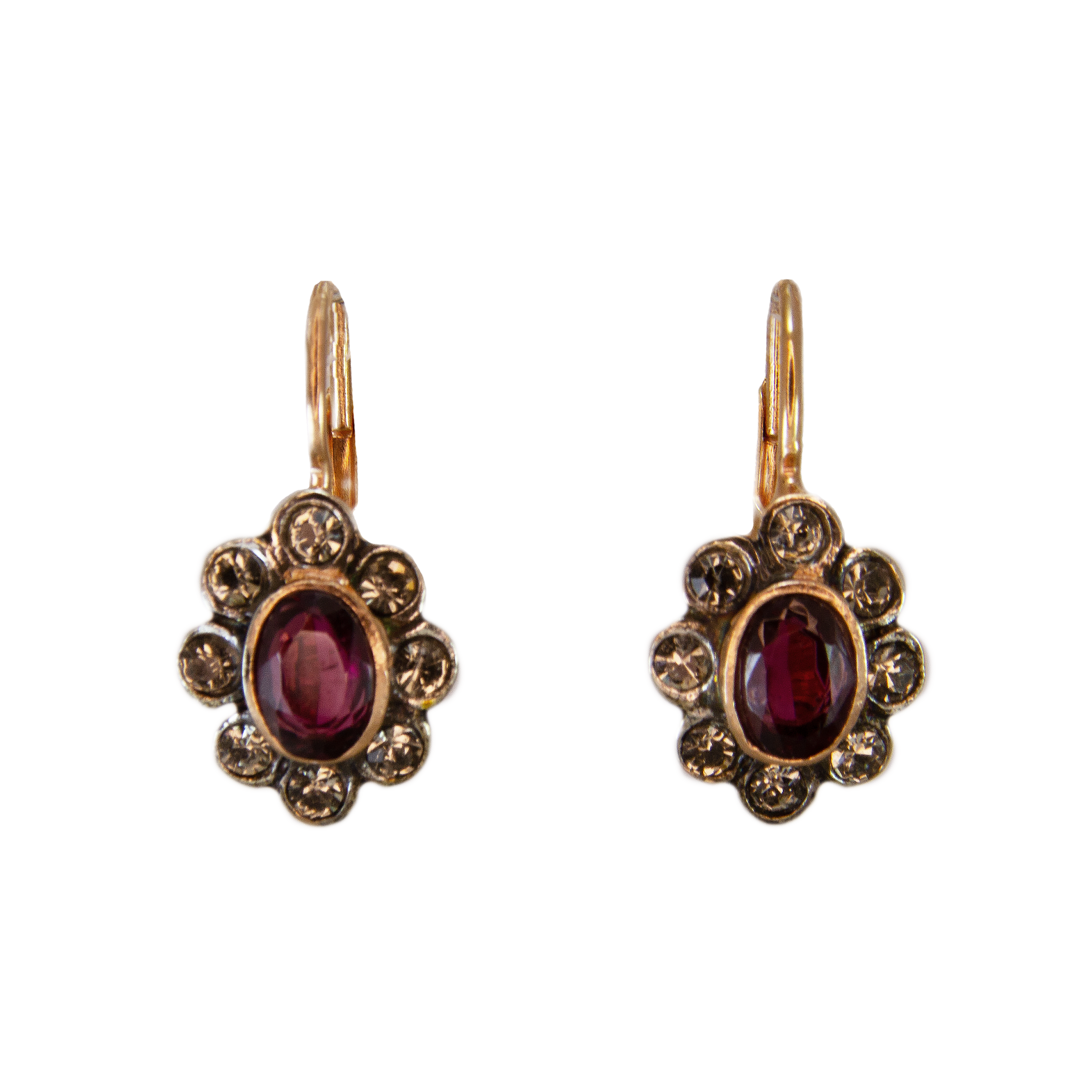 Garnet Oval Earrings