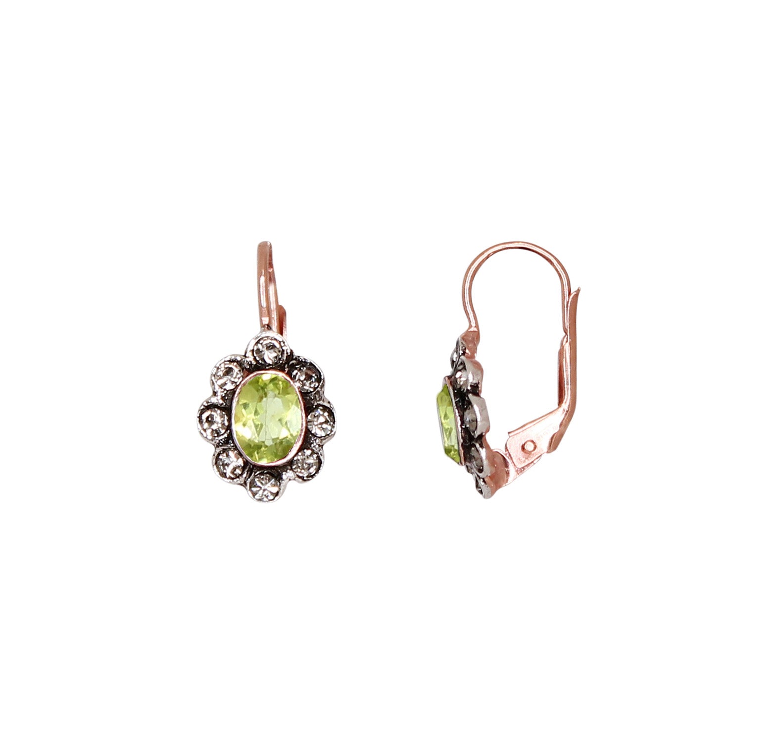 Peridot Strass & Crystal Fume Earrings