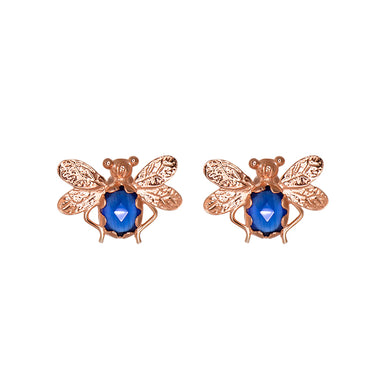 Bee Stud Blue Earrings - $166.00 RRP