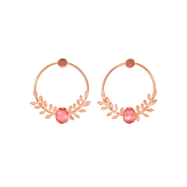 Pink Stone Wreath Earrings