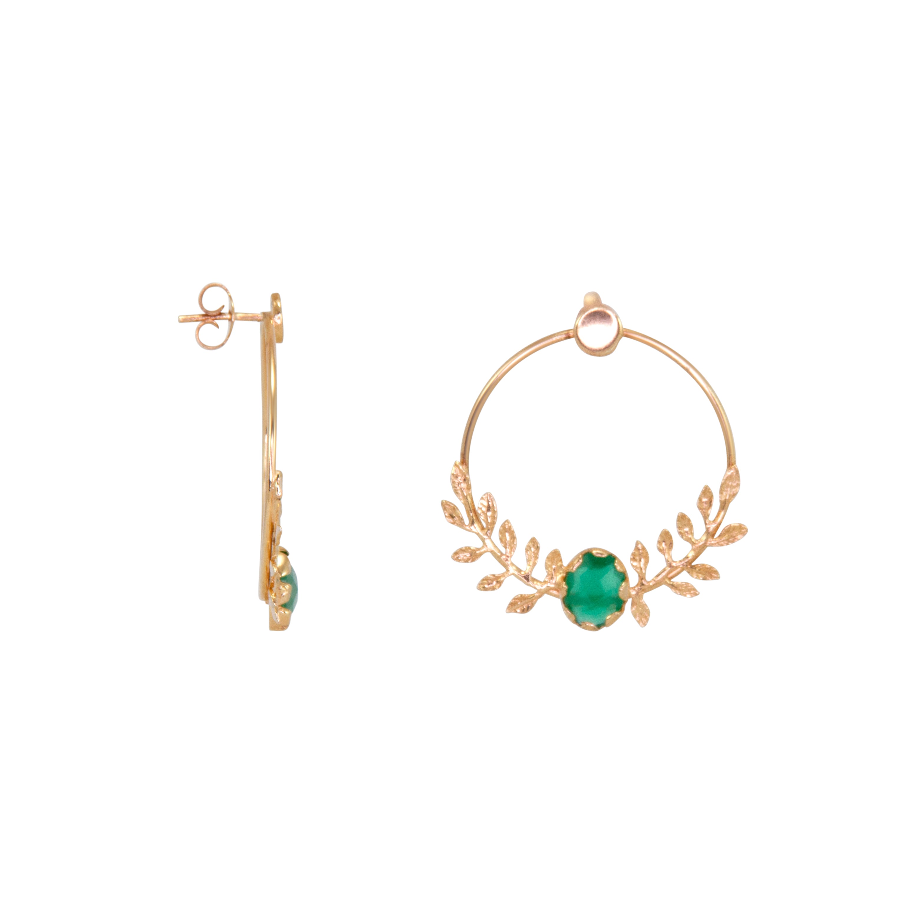 Green Stone Wreath Earring