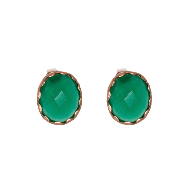 Green Gemstone Stud Earrings