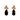 Black 3 Leaf Teardrop Earrings - $309 RRP