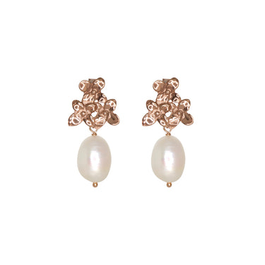 Flower & Pearl Drop Earrings