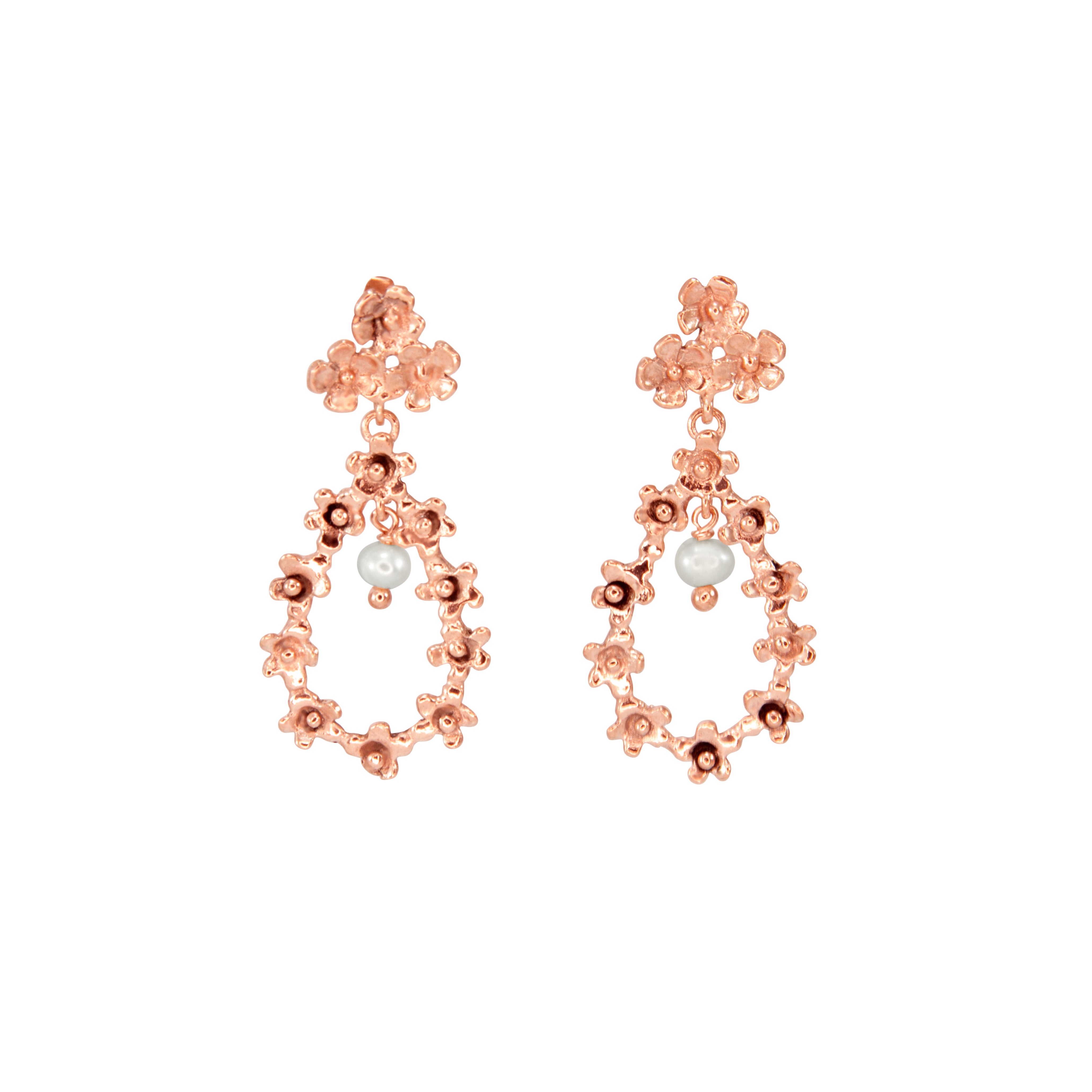 Small Daisy Chain Teardrop Earrings