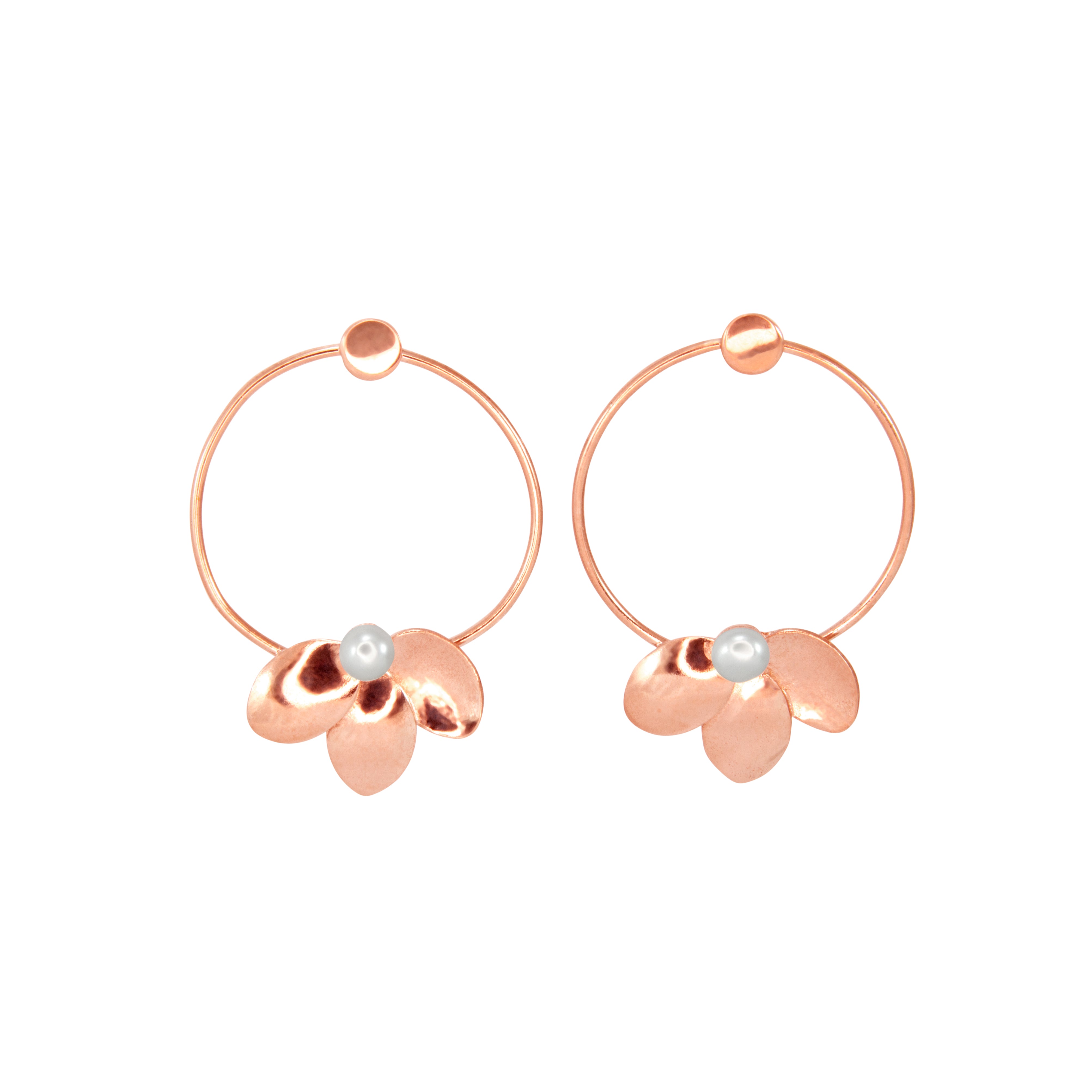 Three Leaf Hoop on Stud