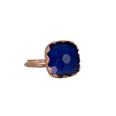 Blue Square Gemstone Ring