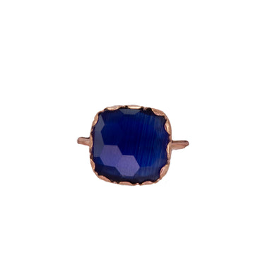 Blue Square Gemstone Ring