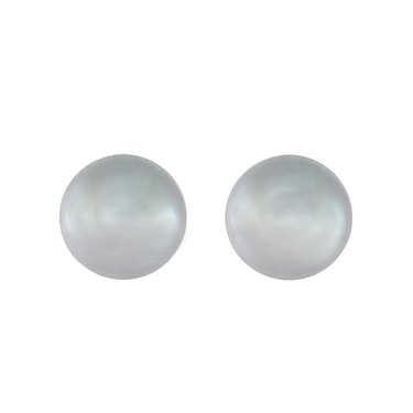 Silver Pearl Stud Earrings (Large)