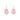 Light Pink Oval Crystal Earrings