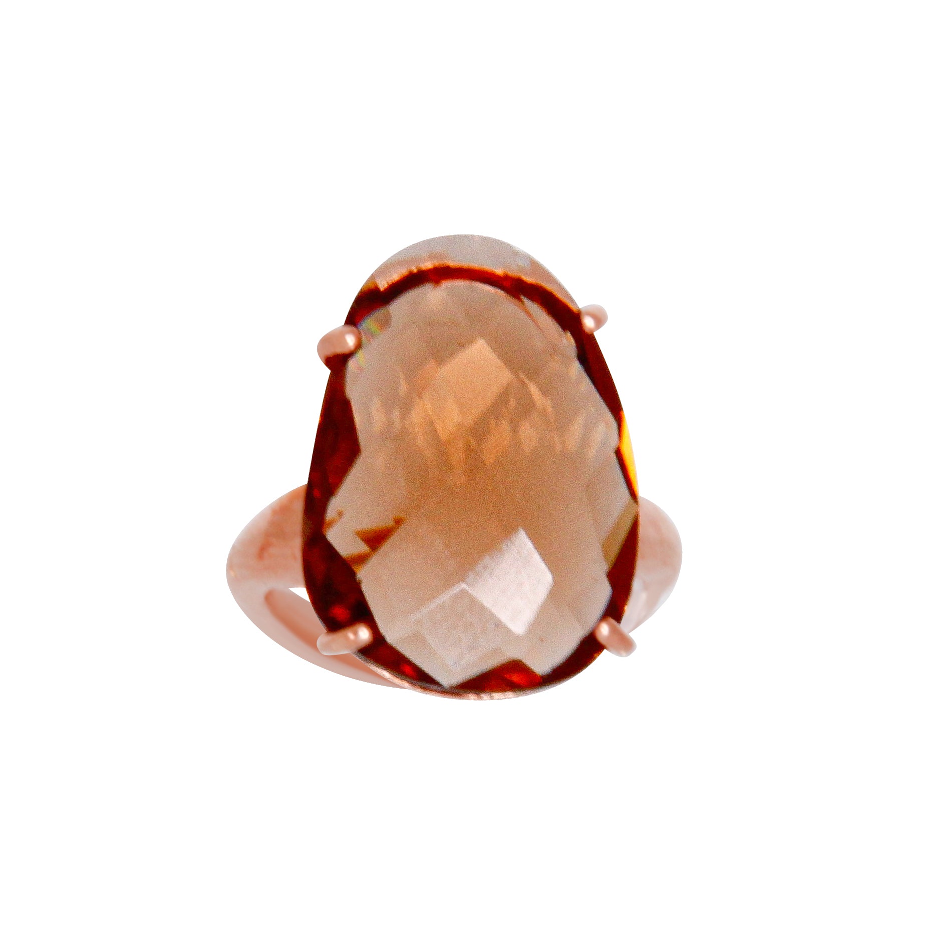 Smokey Oval Crystal Ring