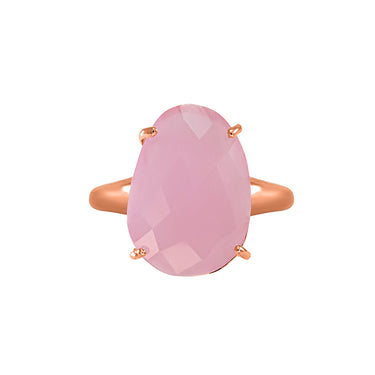Pink Oval Crystal Ring