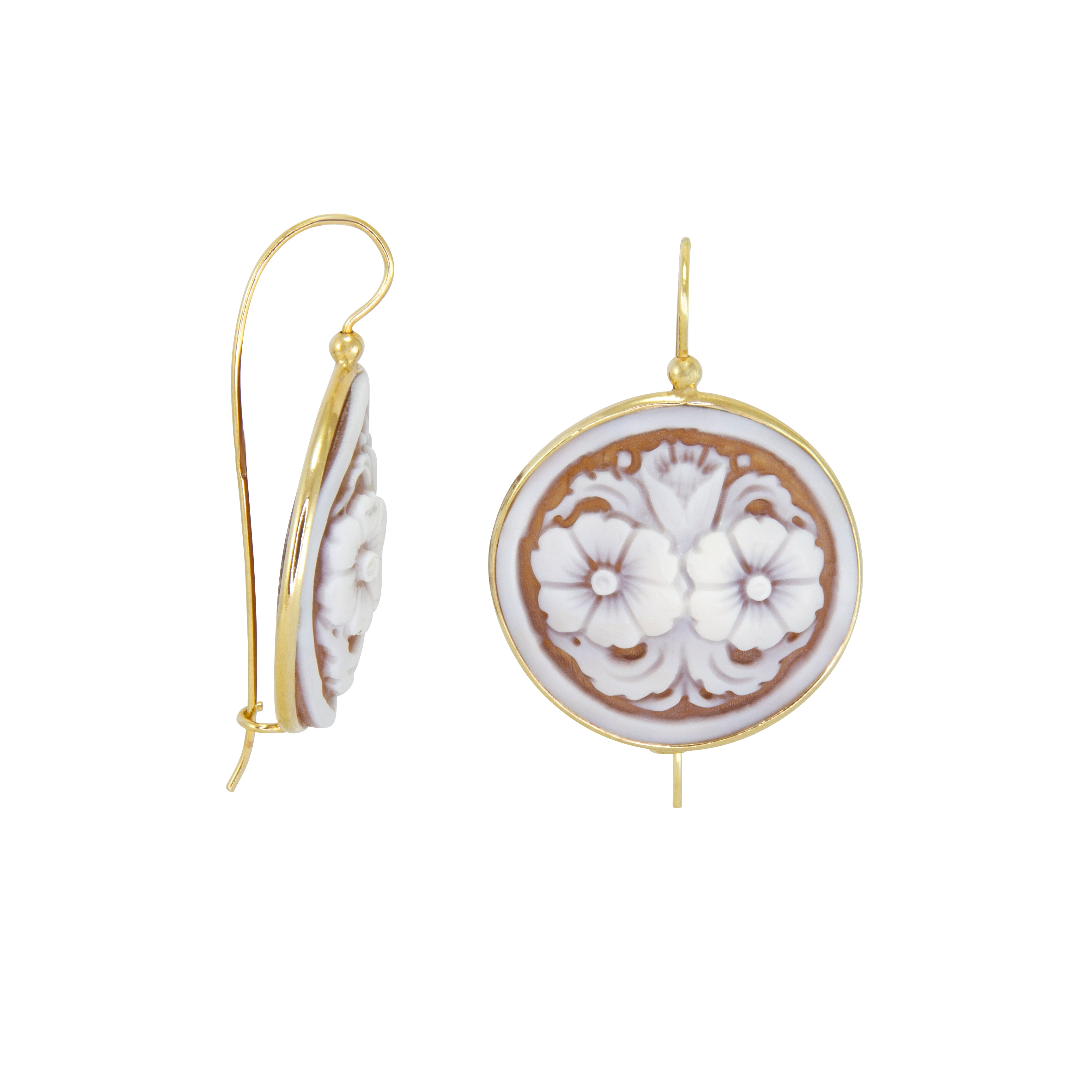 Flower Cameo Earrings