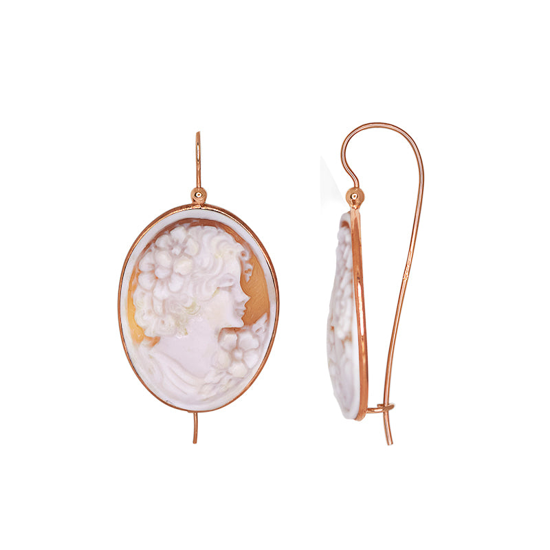 Oval Cameo Head Earrings