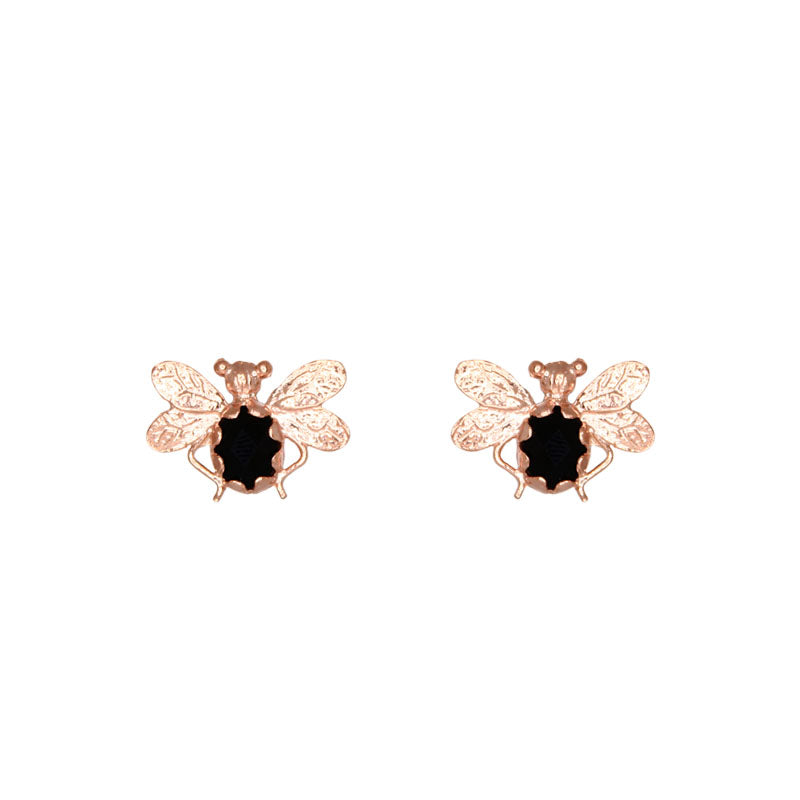 Bee Stud Earrings Black