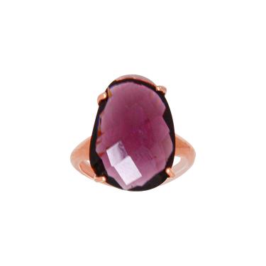 Purple Oval Crystal Ring