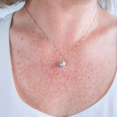 Silver Pearl & Rose Gold Pendant