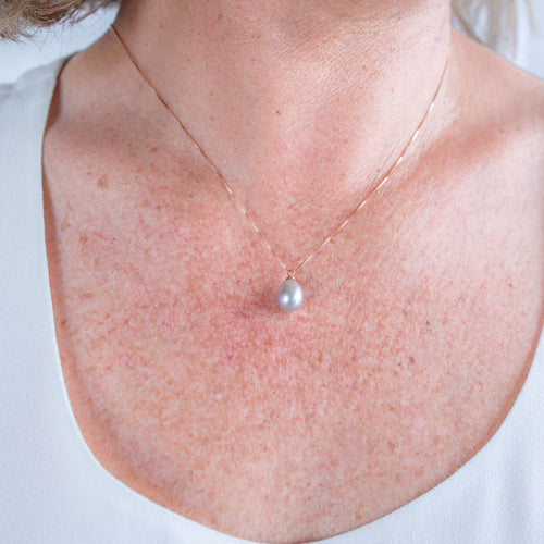 Silver Pearl & Rose Gold Pendant