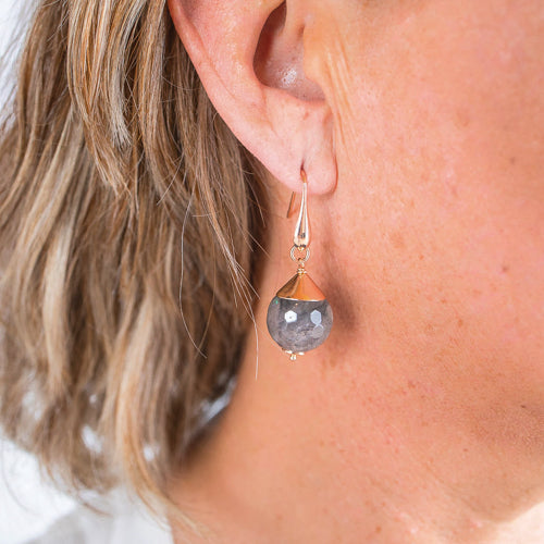 Cloudy Quartz Drop Earrings