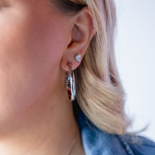 Large Plain Silver Hoops - $119.00 RRP