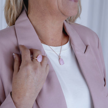 Light Pink Crystal Pendant - $176 RRP