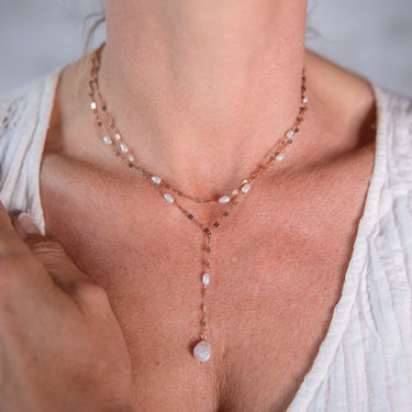 Pearl Drop Pendant Rose Gold