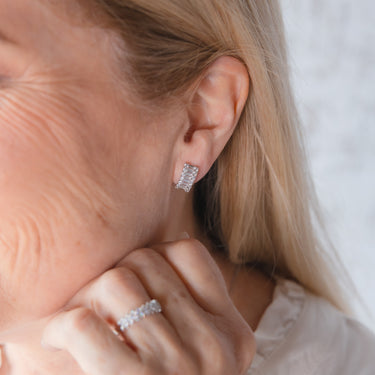 Deco Curved Stud Earrings