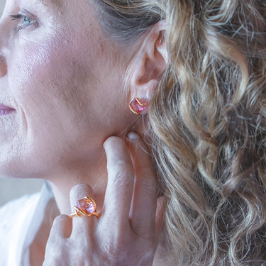 Pink Crystal Stud Earrings