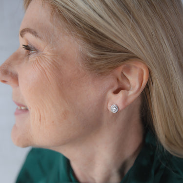 Round Cubic Zirconia Stud Earrings