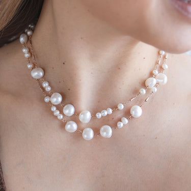 White Pearl Necklace - 70cm