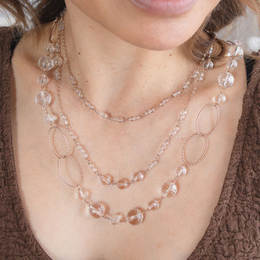 Clear Crystal Double Strand Necklace