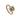A rose gold ring featuring a square-cut green gemstone surrounded by a halo of small white faux pearls