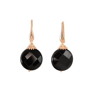 Black Agate Hook Earrings