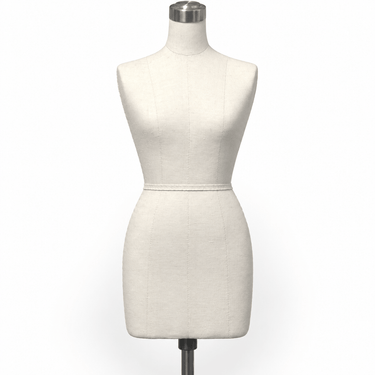 Cream-colored Linen Jewellery display stand with no dress.