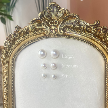 White Pearl Stud Earrings (Medium)