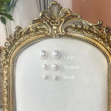 White Pearl Stud Earrings (Large)